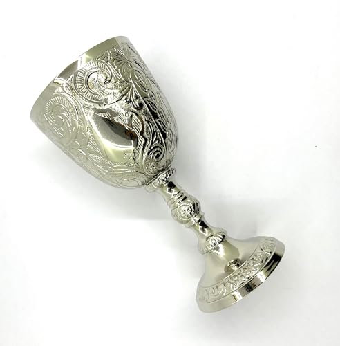 Morcomart Morocmart Weinkelch, Silberkelch, geprägter Kelch von König Arthur, Halloween, Messing, 240 ml