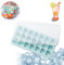 Eiswürfelform Herzen 21-Cavity, Eiswürfelform Silikon Herzen, Herz Eiswürfelform, Herz Eiswürfel, Eiswürfelform Herz mit Deckel, Eiswürfel Herzform Silikon, für Schokolade, Bier und Whisky (Blau)