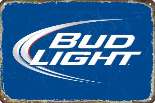 Vintage Beer Tin Metal Tin Sign Buds Lights Tin Plate Sign Wall Art Decor TIN SIGN 8X12 INCH (Blue)