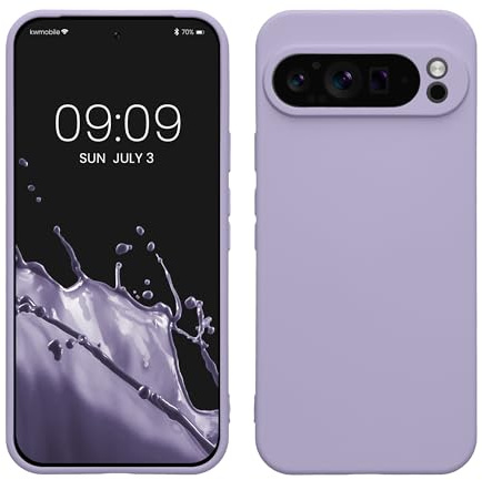 kwmobile Slim Case kompatibel mit Google Pixel 9 Pro XL Hülle - Handyhülle aus Silikon in Lavendel