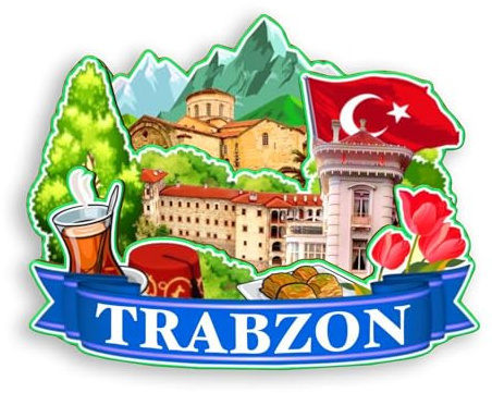 Quwsne Kühlschrankmagnet Trabzon Türkei Kühlschrankmagnet Stadt Reise Souvenirs Touristengeschenke 3D klassische Sehenswürdigkeiten handgefertigt Handwerk Heimdekoration -1651