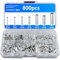 800 Pcs Wire Ferrules Kit, Non-Insulated Bootlace Ferrules, 10-22 AWG Uninsulated Ferrule Crimp Terminals, Tinned Copper Wire Ferrule Electrical Terminal Crimp Connectors for Electrical Project