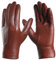 Harssidanzar Leather Gloves For Mens Comfort Cashmere Lined Gloves GMUK006,Cognac,Size XXL