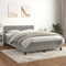 KOIECETA Boxspringbett mit Matratze Polsterbett Bett Hotelbett Einzelbett Bettrahmen Bettgestell Lattenrost Schlafzimmerbett Hellgrau 140x200 cm Samt