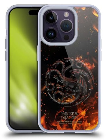 Head Case Designs Offizielle House of The Dragon: Television Series Schwarz Staffel 2 Schlüsselkunst Soft Gel Handyhülle Hülle kompatibel mit Apple iPhone 14 Pro