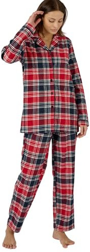 Damart - Pyjama en Flanelle Femme Rouge Carreaux Taille 42-44 (M)