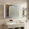 mojiasion Armoire Murale Salle de Bain avec Miroir 60x70x16cm (H × L × P) - 3 Portes, 3 Étagères Réglables, Grand Rangement Antihumidité, Blanc (Design Moderne)