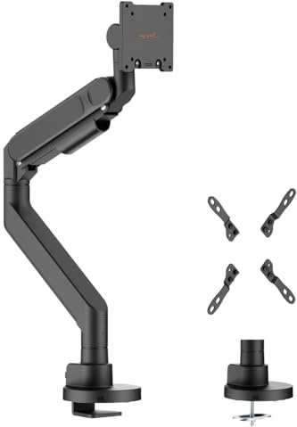 my wall beweglicher Monitor Arm - HL65L, Bildschirmhalterung für große Monitore, 24 bis 57 Zoll, Höhenverstellbar, schwenkbar & neigbar, Gasdruckfeder, für Office & Gaming, bis 27 kg Tragkraft