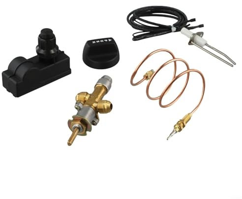 Niederdruck-Gasregelventil-Set für Feuerstellen, Grills, Kamine, Heizungen mit verbessertem Zünder, Messingkonstruktion