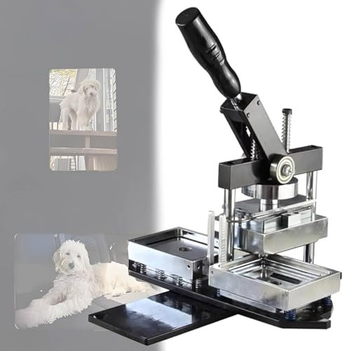 DIY Fridge Magnet Making Machine,Photo Magnet Machine,DIY Badge Maker Kit - Rectangle Fridge Magnet Set with Button Badge Machine, Paper Cutter & 100 Components,80 * 53mm