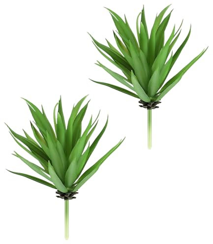 CHSZCHOMER Realistic Artificial Yucca & Agave Plants - Lifelike Faux Succulents for Home & Office Decor, No Maintenance Required (2 pcs Green Agave)