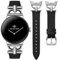 Wearlizer Lederarmband Kompatibel mit Google Pixel Watch 3 41mm/Pixel Watch 2/Pixel 1 Damen, Schickes Designer Armbänder mit D-Shape Schnalle für Pixel Smartwatch 2/1, Schwarz/Silber