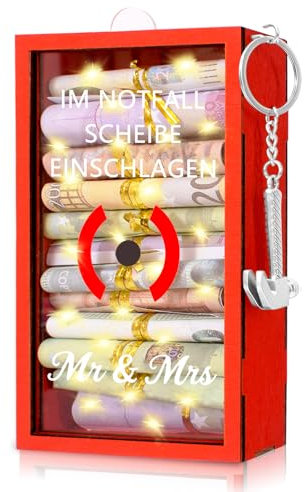 LED Hochzeitsgeschenke für Brautpaar,Lustige Geldgeschenke für Hochzeit,Lustige Geschenke Notfallbox mit Hammer,Kreative DIY,Verpackung Geldgeschenk Jugendweihe,Hochzeitstag