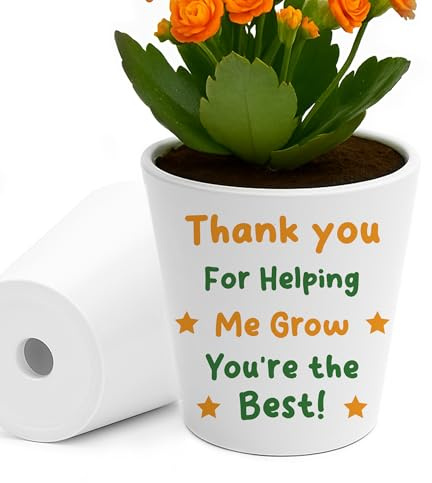 RED OCEAN Teacher Gifts for Women Men Flower Pot Thank You Gifts For Teacher Helping Me Grow Leaving Going Away Retirement Appreciation From Student Kids
