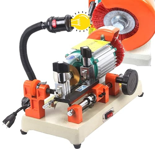120W Key Duplicating Machine (2AS), (2 in 1 Manual+Automatic) Horizontal Key Cutting Machine with Brush Lengthen Clamp, Key Copy Machine for Makingr Car, Door Lock Keys, Locksmith Tools