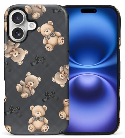artslion Kompatibel mit iPhone 17 Hülle 6,1 Zoll,Teddybär Muster Schock und Kratzer resistent 360 Grad SchutzHülle