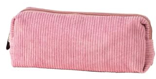 HanQZen Federmäppchen aus Cord – Leichtes & Stilvolles Etui für Stifte, Kosmetik und Kleinkram – Ideal für Schule, Büro und Reise (Rot)