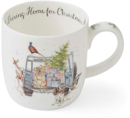 Wrendale Designs Porzellan-Becher Driving Home for Christmas | WP-MMVB5629-XS