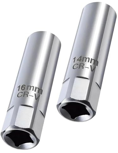 Cle a Bougie 14mm et 16mm, 2 Pièces, Outil de Retrait de Bougie d'Allumage pour Voitures, Généraux Bougie Cles, Outil de retrait de bougie d'allumage magnétique à paroi fine, Objet pour Voiture