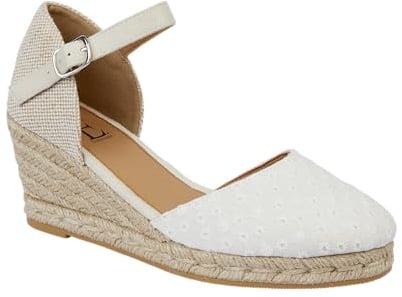 Shoes By Emma Women's Faux Suede Peep Toe Elasticated Slingback Hessian Espadrille Wedge Sandals