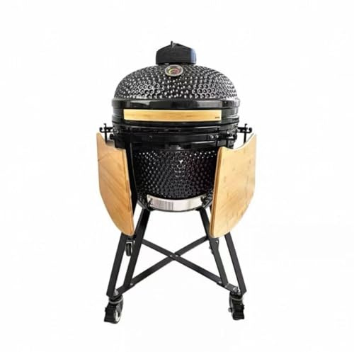 Ceramic BBQ Grill, Egg Shape Kamado Grill Pizza Oven for Outdoor Cooking, Ideal for Garden and Patio Use