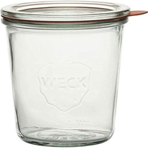 WECK Sturzform-Glas 0,50l 4er- Tray m. Ringen u.Klammern, Achtung: 4 Stück von einer Größe