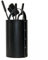 Kamin Besteck regeneriertes Leder schwarz inkl. Besteckteile