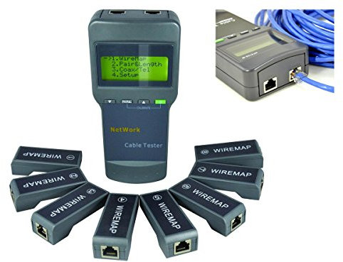 KALEA-INFORMATIQUE Testeur Professionnel pour réseau Ethernet RJ45. Affichage du schéma de cablage et localisation du défaut sur le câble depuis son origine, avec 8 Satellites