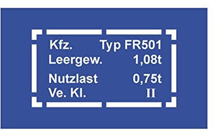 Lackierschablonen Aufkleber Türschild für DKW Framo Oldtimer LKW 30x16cm A1549