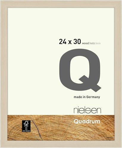 nielsen Bilderrahmen, 24 x 30 cm, Holz, Ahorn, Rahmen zum Aufhängen im Hoch- & Querformat, Echtglas, Quadrum