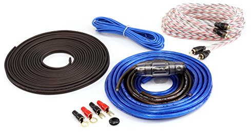 KnuKonceptz Bassik 8 Gauge Complete Amplifier Installation Amp Wiring Kit with RCA