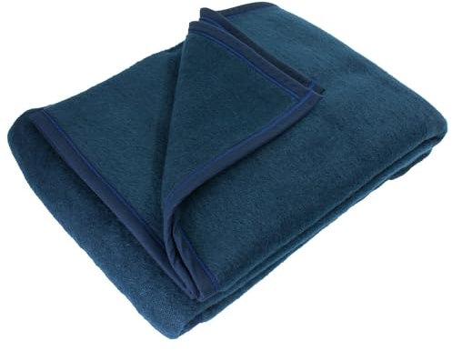 Dönges Mikrofaserdecke, 150 x 200 cm, dunkelblau (Wolldecke Decke Patientendecke Winterdecke Veloursdecke Wohndecke Klinikdecke) Material: 100% Polyester/Materialstärke: ca. 280 g/m²