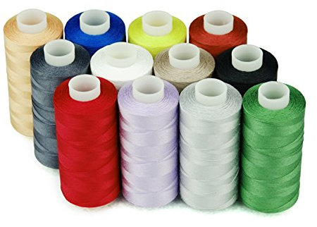 Simthread Nähgarn aus 100 % Baumwolle, für Quilten etc., je 550 m, 12 Stück Set 2.