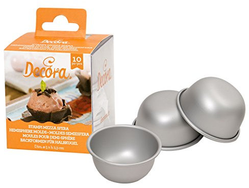 DECORA 0062951 10ER-Pack BACKFORM HALBKUGEL AUS ELOXIERTEM Aluminium Ø5XH2,3 cm