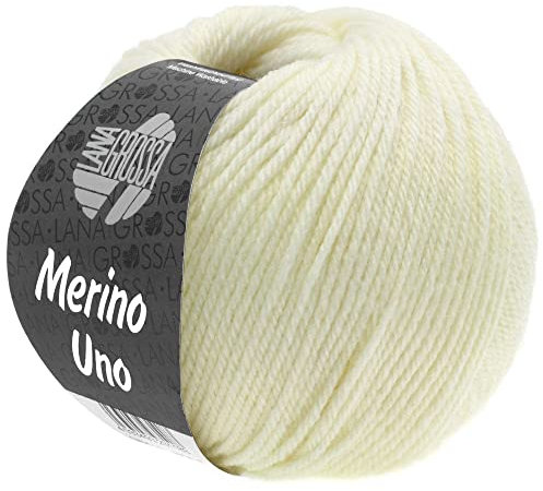 LANA GROSSA Merino Uno | Klassische Merinowolle mit Superwash-Ausrüstung | Handstrickgarn aus 100% Schurwolle (Merino) | 50g Wolle zum Stricken & Häkeln | 125m Garn FB2