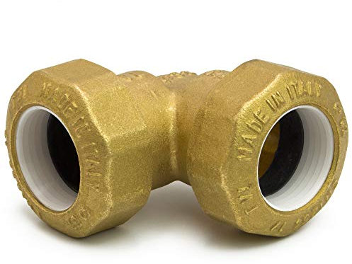 PE Rohr *MESSING Verschraubung - Winkel 90° 32 mm - Muffe Fitting Klemmverbindung