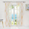 ESLIR Gardinen mit Kräuselband Vorhänge Gardinenschals Transparent Schlaufenschal Wellen Muster Voile Orange BxH 140x225cm 1 Stück