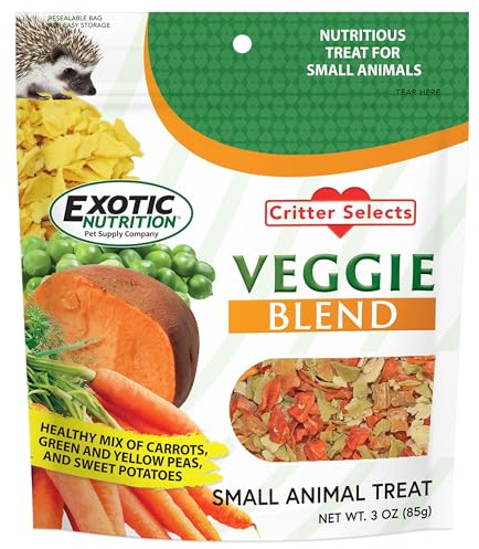 Veggie Blend (3 oz.) - Healthy Natural Mixed Dried Vegetable Treat - Sweet Potatoes, Carrots, Peas - for Degus, Chinchillas, Prairie Dogs, Rabbits, Sugar Gliders, Hedgehogs, Guinea Pigs & Small Pets…