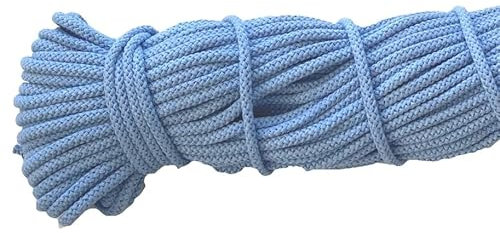 Mississhop 100 m Baumwollkordel Seile Kordel aus Baumwolle mit Polyacryl Kern Himmelblau Ø 3 mm