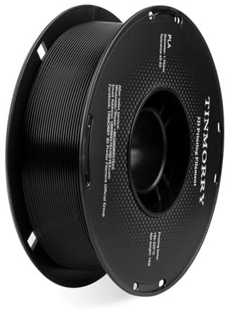 PLA Filament 1.75 mm, TINMORRY 3D Drucker Filament Schwarz, 1kg Spule, Jet Black