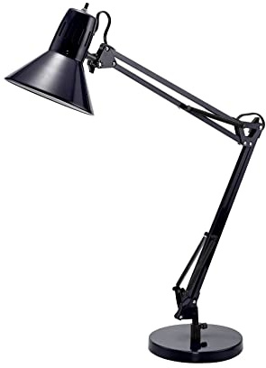 Bostitch Office VLF100D Swing Arm Desk Lamp, Metal, 36 Reach with Multi-Joint Adjustment, Includes Replaceable LED Bulb (VLF), Black