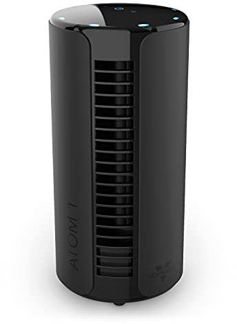 Vornado ATOM 1 Oscillating Tower Fan, Small Air Circulator with 4 Speeds, Touch Controls,Black, 10
