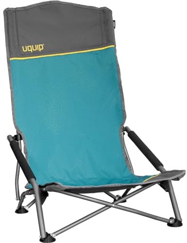 Uquip Campingstuhl Sandy XL Petrol I Faltbarer Strandstuhl mit 120 kg Traglast I kompakter Faltstuhl aus Stahl & Polyester I klappbarer Outdoor-Stuhl für Camping, Strand, Angeln, Garten & Festivals