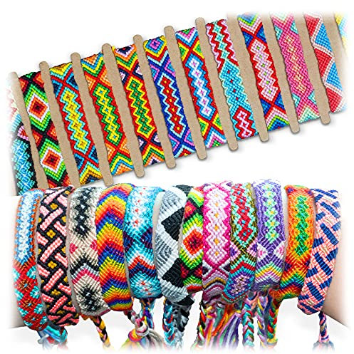 NOVELTY PLACE 10 Pcs Woven Bracelet Bulk for Women, Kids & Girls - Colourful Ajustable Nepal Style Friendship Bracelets Braided Rope Wrist String Chain Gifts (Random Patterns)