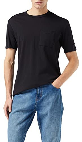Champion Herren American Classics Pocket S/S T-Shirt, Schwarz, S