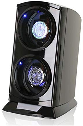 NZDY Enrolladores de relojes Enrollador de relojes, Automático Ultra silencioso 2 + 0 Mesa de sacudidas Caja de motor doble Interruptor independiente Relojes mecánicos Cajas de bobinado Caja de reloj