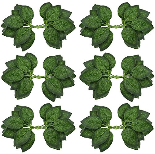 GORGECRAFT 60 STÜCK Bulk Rosenblätter Grüne Künstliche Kunstblätter Dekor Blumen Mit Realistischen Ranken Stiele Für Hochzeitsarrangements Mittelstücke Kleine Blumensträuße Girlande Handwerk