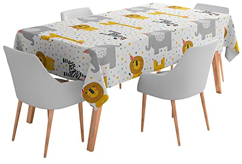 Tischdecke * WILD ANIMALS * als Deko für Kindergeburtstag und Zoo-Party | 120x180cm aus Papier | Wilde Tiere Safari Kinder Geburtstag Party