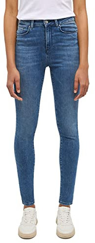 MUSTANG Damen Jeans Georgia Super Skinny Fit - Blau - Medium Blue Denim W24-W34, Größe:31W / 34L, Farbvariante:Medium Blue Denim 5000-682