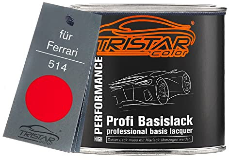 TRISTARcolor Vernice per auto Barattolo pronto all’uso per Ferrari 514 Rosso Italia Vernice di base 0,5L